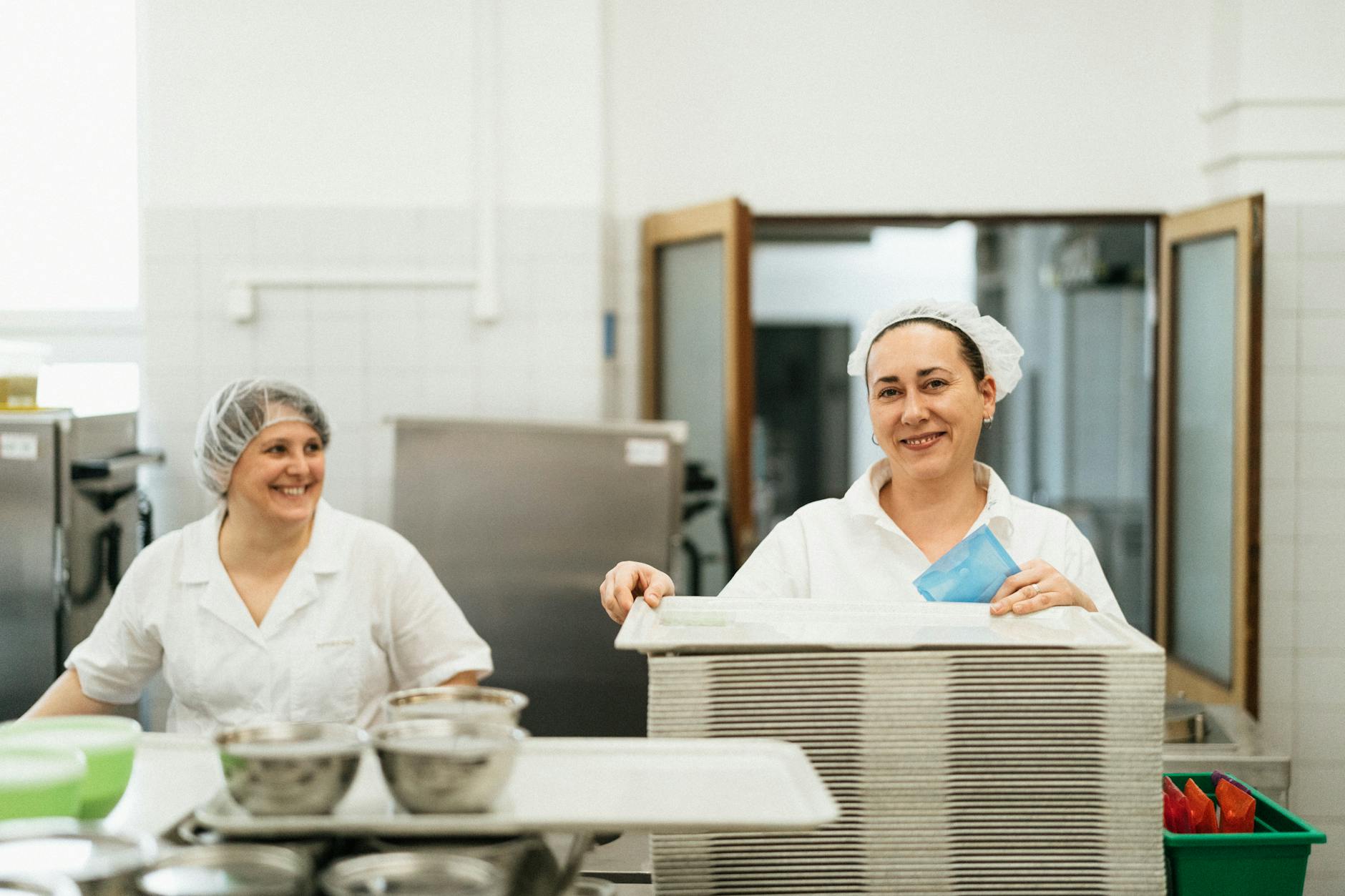 Hospital food service kitchen — pharaoh ants exploit dietary department warming carts and tray assembly areas in healthcare facilities